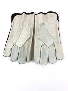 Driver Cowhide <b>Split</b>-Grain 2 Toned Leather Work Gloves High Quality <b>Split</b> Leather Working Gloves with Custom Colors and Designs - Product Image 3
