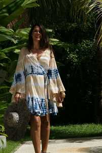 Collection d'été Tie dye Short Frill Wrap Bohemian Trendy Cool Boho Short Beach Wear Outfit For Beautiful Ladies - Product Image 3