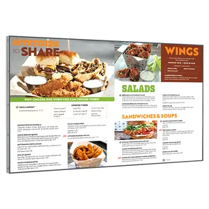 65 inch digital menu board advertising display with high resolution, high brightness for restaurant
