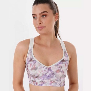 Women's High Support Mid for Racerback Sports <b>Bra</b> Removable Pads Four-Way <b>Stretch</b> Breathable Fabric for Running Yoga Workout - Product Image 5