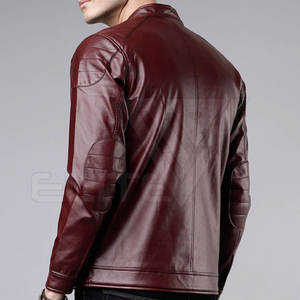 <b>Men's</b> <b>Summer</b> OEM Service Flop Leather Canvas <b>Jacket</b> with Stand Collar Full Sleeves Waterproof & Reversible Made in Pakistan - Product Image 3