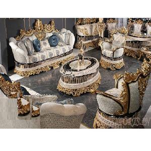 Ensemble de meubles de salon de style royal, luxe moderne, en teck, haut de gamme, lourd, sculpté sur mesure - Product Image 1