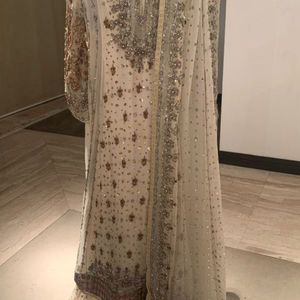 2022 blanc haut long pantalon robe embelli cristal perles de verre Dabka broderie dentelle paillettes décoration pour fête mariage porter - Product Image 1