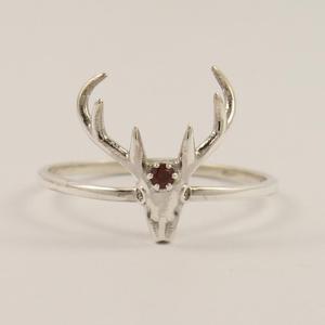 Amuletos de cara de ciervo Anillo de moda Todos los tamaños Plata de Ley 925 Natural GRANATE PERIDOTO AMATISTA Y IOLITA Piedras preciosas - Product Image 2