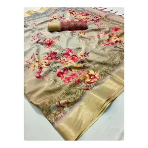 Penjualan Online Terbaik Saree Sutra Lembut Katun untuk Pesta Pakaian Membeli dari Produsen