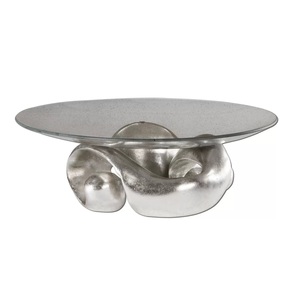 Bol de conception de fleurs plaqué argent de dessus de table de luxe avec la base à pied servant pour la table de fleurs - Product Image 2