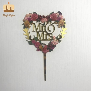 Decorazione <span class=keywords><strong>per</strong></span> Torta di Compleanno in Acrilico Argento con Stampa UV Magic Lights KUV-11, Mix di Colori Floreali 10.5x16cm - Product Image 3