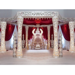 Delizio USA Designer White Royal Wedding FRP Pillars Mandap Elegant Wedding Decoraciones - Product Image 1