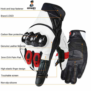 Guantes largos de cuero auténtico para hombre, de alta calidad, para carreras, dedo completo, 2022 - Product Image 5