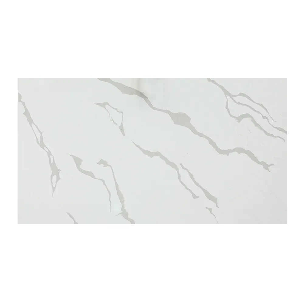 Factory Price Polished Engineered Grey Vein Carrara Series Engineered Stone Quartz Slabs for Countertops