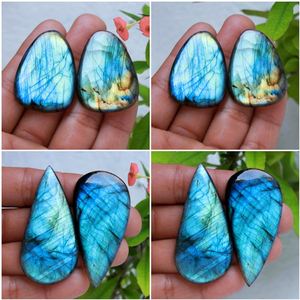 Pendentif goutte d'eau en labradorite, boucles d'oreilles fantaisie motif dessin animé, 100 paires de pierres précieuses en vrac aigue-marine, base de cabochon pour la fabrication de bijoux, Bouddha - Product Image 4