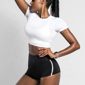 PIHA SPORTS Débardeur à manches courtes pour femme, t-shirt tendance, col rond, tissu extensible, respirant, séchage rapide, tailles 8-14 - Product Image 3