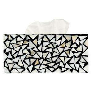 Caja de pañuelos con incrustaciones de perlas Madre, dispensador de papel rústico, elegante y rectangular para el hogar, soporte de caja de pañuelos para coche - Product Image 3