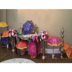 Multicolor Wedding Embroidered Umbrella Decoration Wedding Decoration Colorful Umbrellas Handmade Embroidery Parasols