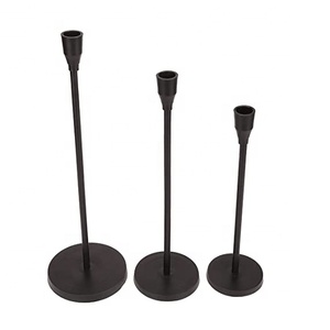 Customisable metal <b>black</b> <b>candle</b> holders set of 3 Centerpiece <b>candle</b> <b>stick</b> holder for decoration - Product Image 3