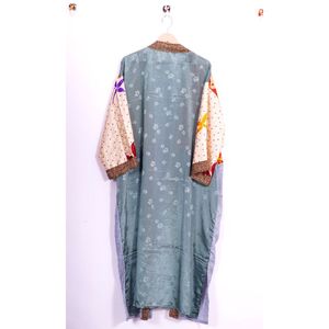 Kimono Vintage para Mujer, Bata de Seda, Vestido Largo para Playa con Características de Ropa de Dormir, Túnica India, Transpirable para Verano, Primavera y Otoño - Product Image 6