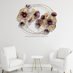 Stylish Wrought Iron <b>Wall</b> Hanging <b>Artificial</b> <b>Flower</b> Ornaments Crafts 3D Home for Living Room Bedroom Dining Room Hallway - Product Image 3