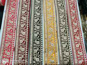 Cintas y encajes étnicos bordados en forma de Cachemira, surtido de tamaños y colores para vestido de boda, desi - Product Image 3