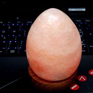 Abbott Minerals PK Himalayan Egg Shaped USB Salt Lamp Electric 110V/220V Light Decor Carved <b>Natural</b> <b>Craft</b> 2-3kgs AM-ESL - Product Image 3