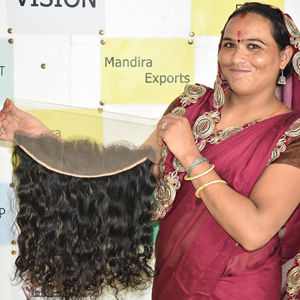 Temple-extensiones de cabello humano indio, cabello Natural, negro, 3x4, rizado frontal, virgen, barato, sin procesar - Product Image 5