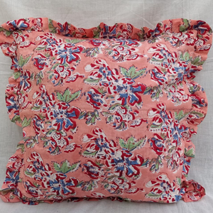 Funda de cojín de algodón con estampado Floral, algodón puro - Product Image 1