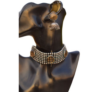 Collar de Gargantilla con Piedras de Imitación de Plata, Estilo Tradicional Indio, Diseño Moderno 2025, para Mujeres y Niñas - Product Image 3