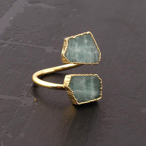 Anillo de GEMA de seraphinita natural, diseño clásico, galvanizado, joyería de piedras preciosas, anillo ajustable - Product Image 5