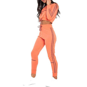 Las mujeres traje de Color naranja, cremallera, bolsillo lateral traje de pista para la venta - Product Image 4