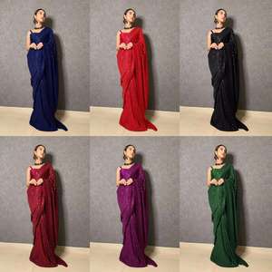 Herald — vêtements de fête pour femmes, nouvelle collection, Design bollyden, Georgette broderie à paillettes, tuyau de travail, bon marché, prix d'usine - Product Image 6