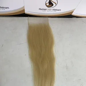 Competitive price 100% human hair 613 blonde straight non-chemical HD lace 5x5 closure vietnamese raw virgin hair