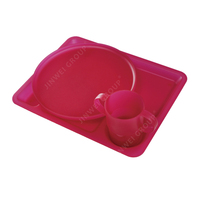 Assiettes à aliments en plastique coloré pour enfants, vente en gros