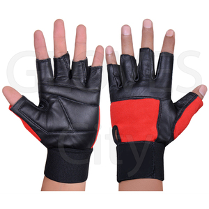 Gants de musculation unisexes noirs en cuir synthétique respirant, durables, antidérapants, à demi-doigts, taille personnalisable, pour CrossFit et gym - Product Image 3