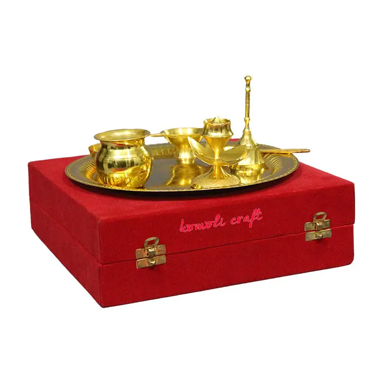 Aum Nổi Vàng Brass Bạc Pooja Mặt Hàng Puja Thali Ấn Độ Wedding Door Quà Tặng