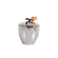 Boîte à chocolats moderne en fer et verre martelé, motif feuille noire, pour cadeaux de mariage à prix réduit