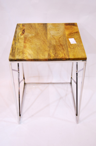 Modern High Quality Solid Bone Wood Nesting <b>Table</b> with Silver Stand Round Design <b>for</b> <b>Living</b> <b>Room</b> Home Furniture Decoration - Product Image 2