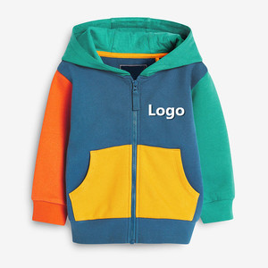 Chándal de moda con logotipo personalizado y cremallera completa para niños, ropa deportiva reconfortante con estilo novedoso para correr en primavera, ropa para niños al por mayor - Product Image 3