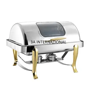 Home Wedding and Event Organizer Royal Palace Dinner Service Luxury Chafing Dish with Stove Food Warmer Dish