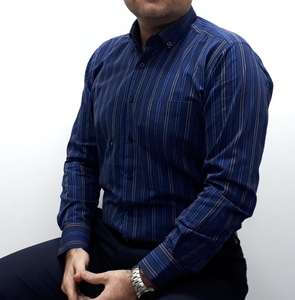 Wholesale 100% Cotton Flannel <b>Striped</b> Breathable Autumn Stand Collar <b>Long</b> <b>Sleeve</b> <b>Shirt</b> - Product Image 6