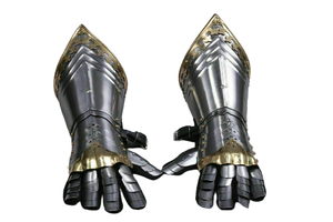 Par de guanteletes medievales totalmente portátiles Brazaletes de armadura de caballero Traje de caballero Guerrero Guantelete de metal Artículo de Calvin Handicraft - Product Image 5
