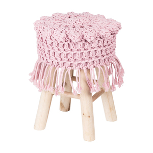 Vente en gros de tabouret Boho en macramé tabouret en macramé de forme ronde moderne pour le salon, chambre à coucher de haute qualité - Product Image 4