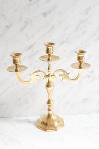 3-Armed Gold Plated Brass Candle Holder Home Decoration Metal Decor for Elegant Candle <b>Lighting</b> - Product Image 3