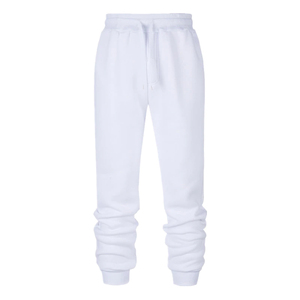 High Quality <b>Men's</b> <b>White</b> Cotton Sweatpants Elastic Waist Drawstring Casual Joggers Autumn Mid weight Knitted Pants - Product Image 1