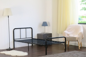 2026 Modern Design U-Bend <b>Headboard</b> Dormitory <b>Single</b> Metal Bed Frame MWF Brand at Cheap Price - Product Image 2