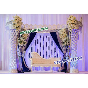 ชุดแต่งงาน,คริสตัล Plafmoon Plazo ชุดเวทีคริสตัลแต่งงานพร้อมมงกุฎบนเวทีงานแต่งงาน - Product Image 1