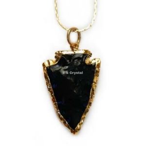 Colgantes de punta de flecha de obsidiana negra de alta calidad, piedras preciosas hechas a mano, la mejor calidad, venta al por mayor, compra F S CRYSTAL - Product Image 1