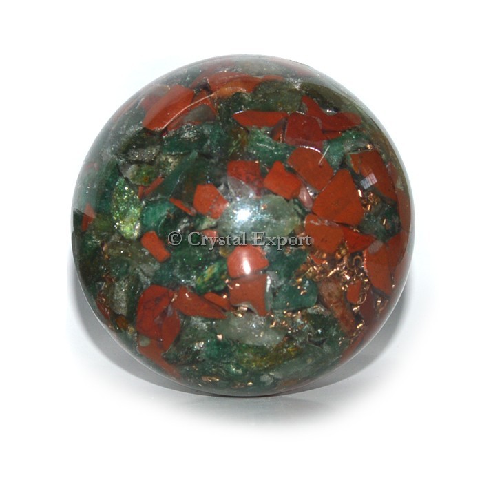 Orgone Sphere Stone Ball | Jasper and Jade Orgone Sphere From Khambhat