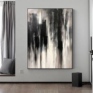 <span class=keywords><strong>Cuadros</strong></span> Decorativos personalizados, pintura a Mano Negra, pintura acrílica hecha a mano, lienzo, decoración <span class=keywords><strong>de</strong></span> pared abstracta, colgante, pintura <span class=keywords><strong>al</strong></span> óleo fácil, grande - Product Image 1