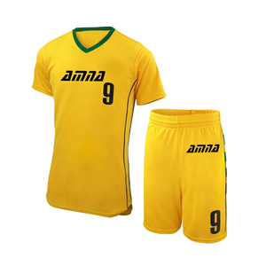Uniforme de fútbol para equipo de adultos, camisa amarilla y corta, traje para Equipo Internacional - Product Image 1