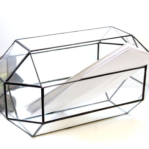 Large Wedding Card Holder. Wedding Card <b>Box</b>. Geometric Glass Wedding <b>Display</b> <b>Box</b> - Product Image 1