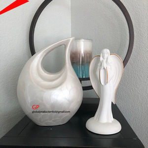 Urna de cremación para adultos con esmalte de perlas blancas de aluminio para cenizas humanas - Product Image 4